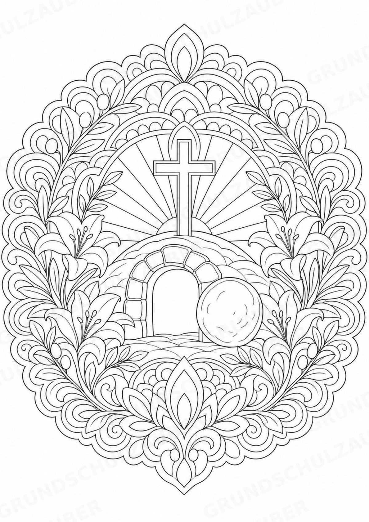 Christentum Mandalas Ausmalbilder – Religion – 15 Malvorlagen – Materialseite 11