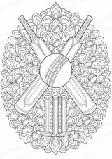 Cricket Mandalas Ausmalbilder – Sport – 15 Malvorlagen – Materialseite 2