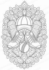 Cricket Mandalas Ausmalbilder – Sport – 15 Malvorlagen – Materialseite 12