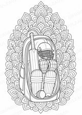 Cricket Mandalas Ausmalbilder – Sport – 15 Malvorlagen – Materialseite 14