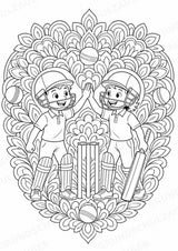 Cricket Mandalas Ausmalbilder – Sport – 15 Malvorlagen – Materialseite 15