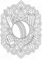 Cricket Mandalas Ausmalbilder – Sport – 15 Malvorlagen – Materialseite 16