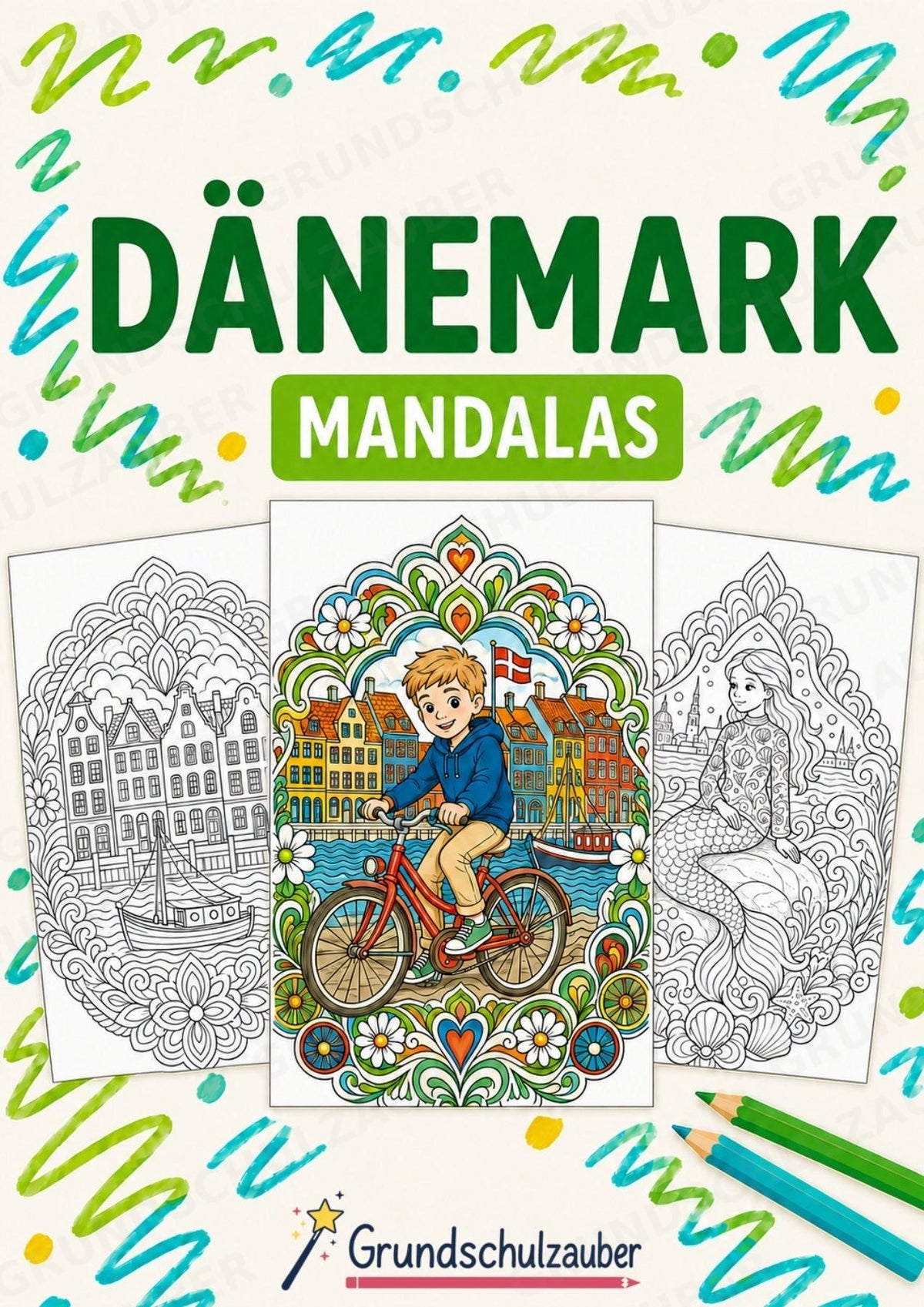 Dänemark Mandalas Ausmalbilder – Länder und Kulturen – 15 Malvorlagen – Cover
