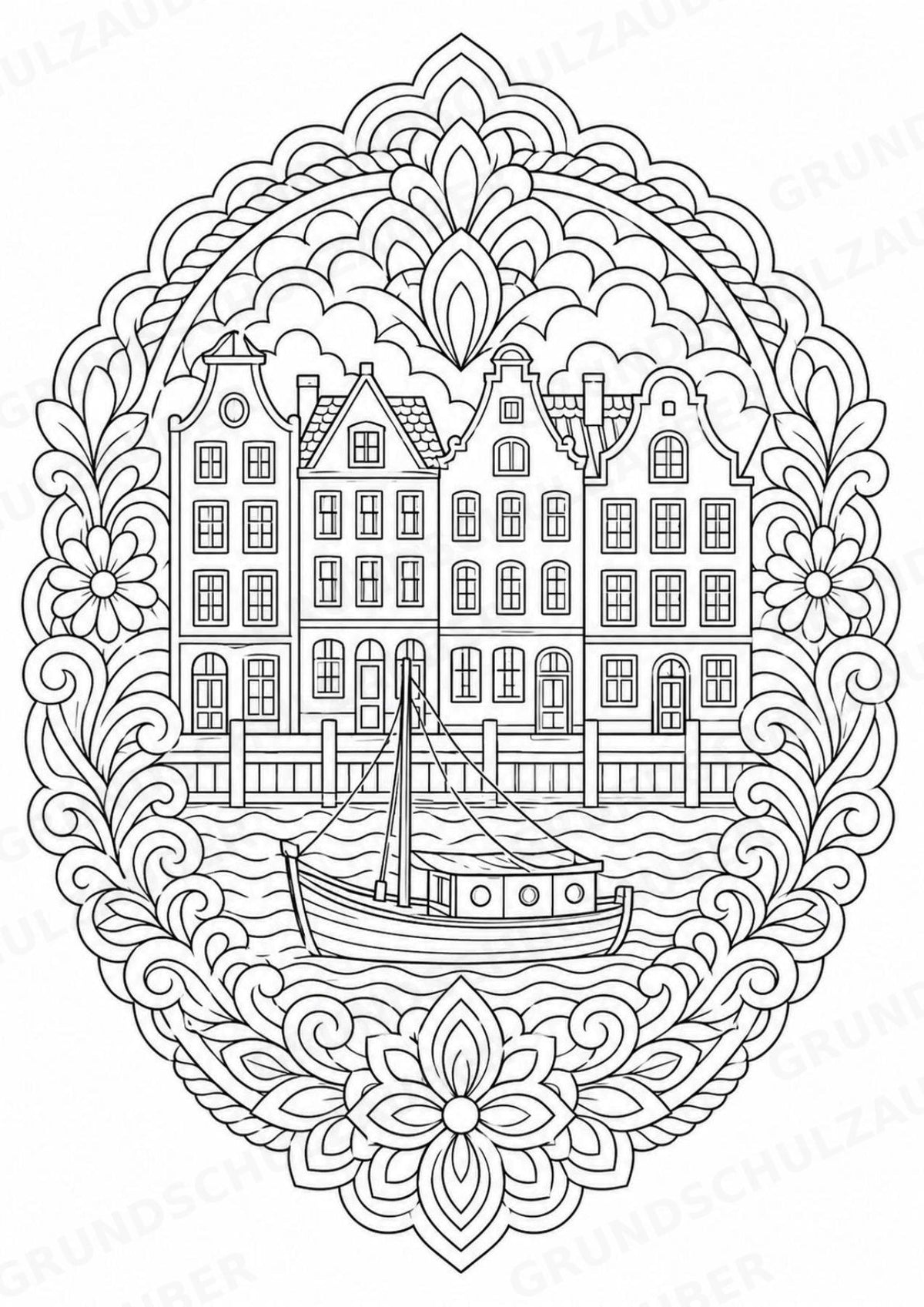 Dänemark Mandalas Ausmalbilder – Länder und Kulturen – 15 Malvorlagen – Materialseite 3