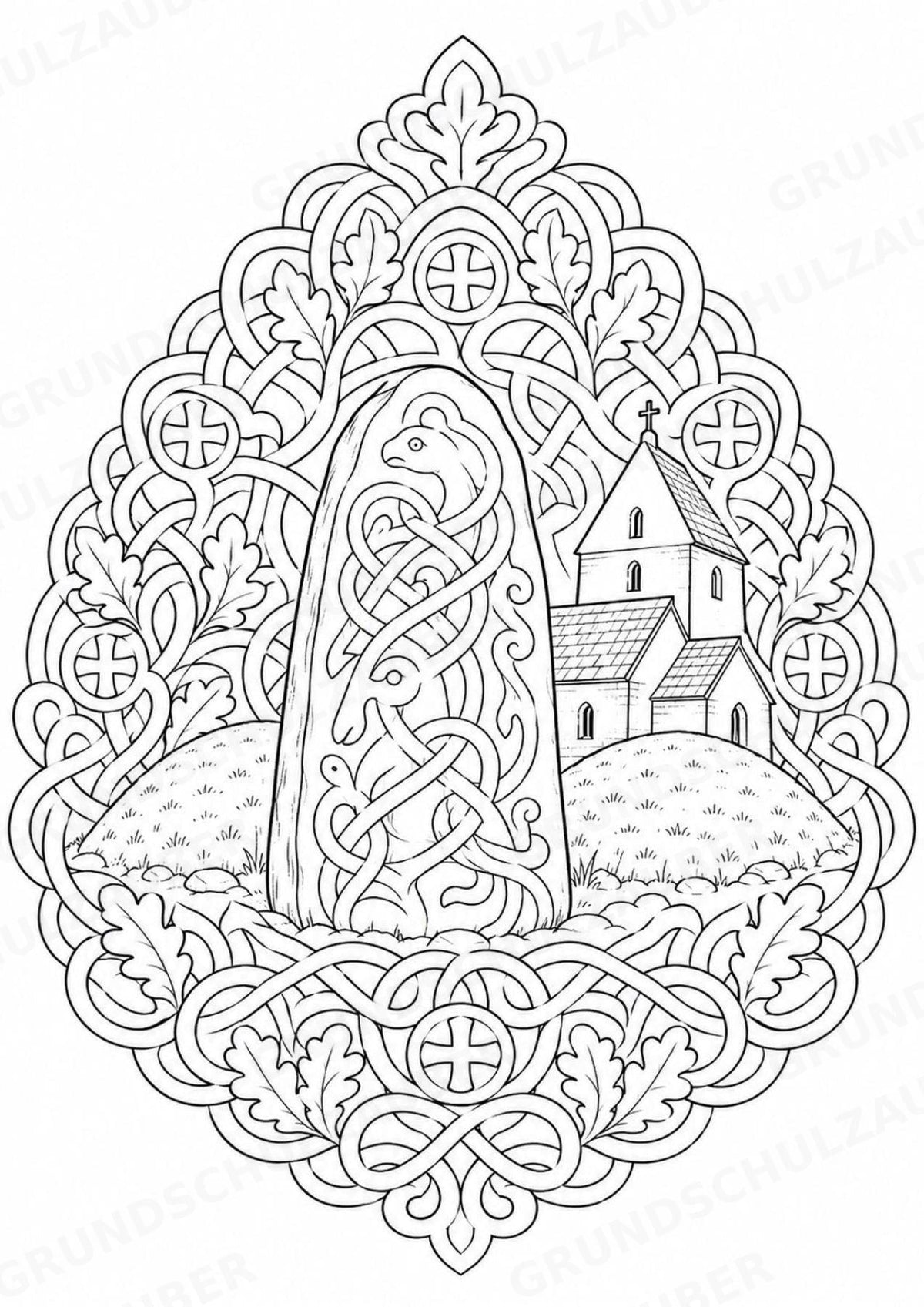 Dänemark Mandalas Ausmalbilder – Länder und Kulturen – 15 Malvorlagen – Materialseite 8