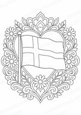 Dänemark Mandalas Ausmalbilder – Länder und Kulturen – 15 Malvorlagen – Materialseite 14