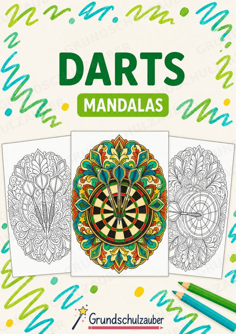 Darts Mandalas Ausmalbilder – Sport – 15 Malvorlagen – Cover