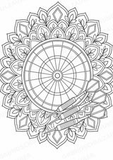 Darts Mandalas Ausmalbilder – Sport – 15 Malvorlagen – Materialseite 2