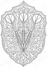 Darts Mandalas Ausmalbilder – Sport – 15 Malvorlagen – Materialseite 3