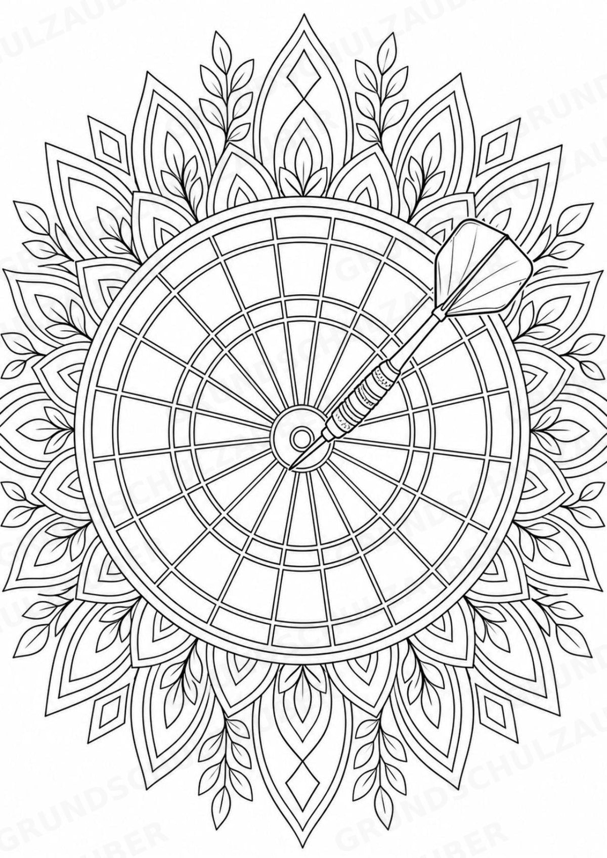 Darts Mandalas Ausmalbilder – Sport – 15 Malvorlagen – Materialseite 5