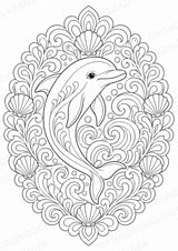 Delfin Mandalas Ausmalbilder – Tiere – 15 Malvorlagen – Materialseite 2