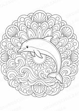 Delfin Mandalas Ausmalbilder – Tiere – 15 Malvorlagen – Materialseite 3