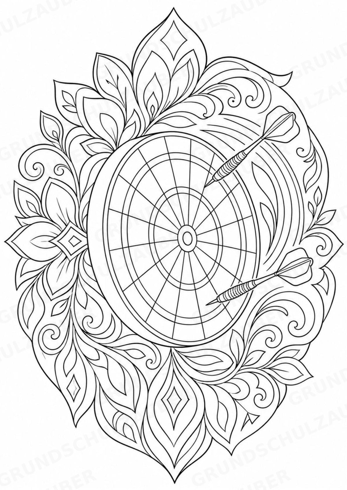 Darts Mandalas Ausmalbilder – Sport – 15 Malvorlagen – Materialseite 10