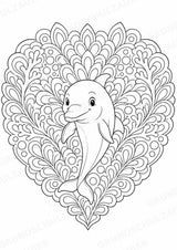 Delfin Mandalas Ausmalbilder – Tiere – 15 Malvorlagen – Materialseite 4