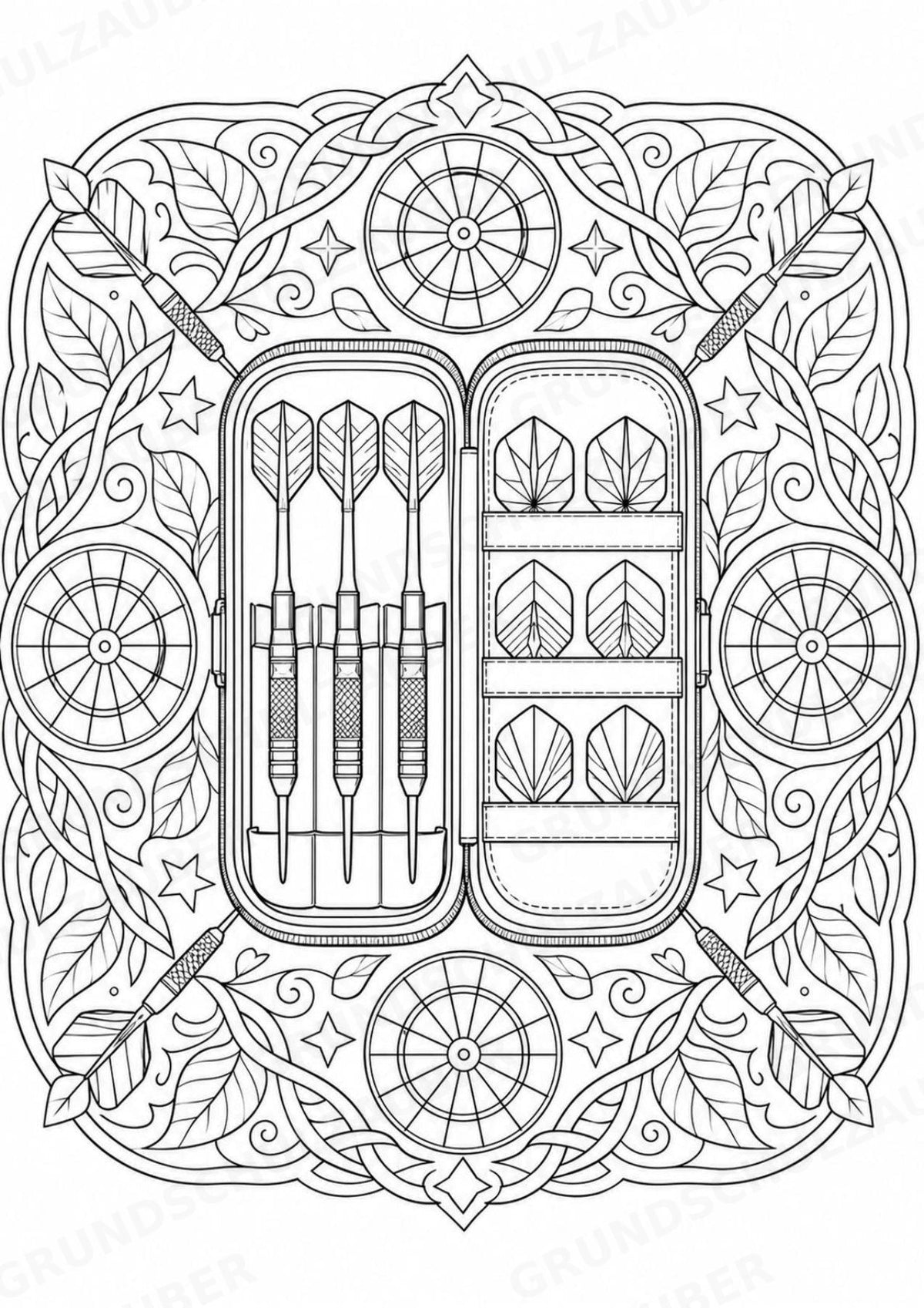Darts Mandalas Ausmalbilder – Sport – 15 Malvorlagen – Materialseite 11