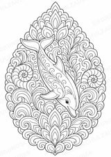 Delfin Mandalas Ausmalbilder – Tiere – 15 Malvorlagen – Materialseite 6
