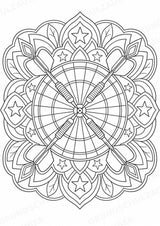 Darts Mandalas Ausmalbilder – Sport – 15 Malvorlagen – Materialseite 14