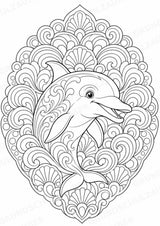 Delfin Mandalas Ausmalbilder – Tiere – 15 Malvorlagen – Materialseite 7