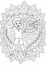 Darts Mandalas Ausmalbilder – Sport – 15 Malvorlagen – Materialseite 15