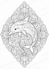Delfin Mandalas Ausmalbilder – Tiere – 15 Malvorlagen – Materialseite 8