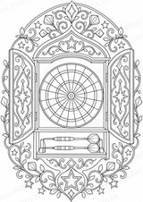 Darts Mandalas Ausmalbilder – Sport – 15 Malvorlagen – Materialseite 16