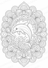 Delfin Mandalas Ausmalbilder – Tiere – 15 Malvorlagen – Materialseite 9