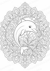 Delfin Mandalas Ausmalbilder – Tiere – 15 Malvorlagen – Materialseite 10