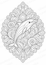 Delfin Mandalas Ausmalbilder – Tiere – 15 Malvorlagen – Materialseite 11