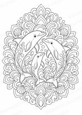Delfin Mandalas Ausmalbilder – Tiere – 15 Malvorlagen – Materialseite 16