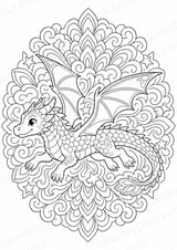 Drachen Mandalas Ausmalbilder – Märchen – 15 Malvorlagen – Materialseite 3