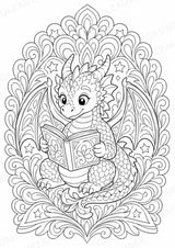 Drachen Mandalas Ausmalbilder – Märchen – 15 Malvorlagen – Materialseite 7