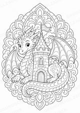 Drachen Mandalas Ausmalbilder – Märchen – 15 Malvorlagen – Materialseite 10