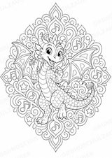 Drachen Mandalas Ausmalbilder – Märchen – 15 Malvorlagen – Materialseite 11