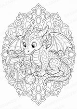Drachen Mandalas Ausmalbilder – Märchen – 15 Malvorlagen – Materialseite 13
