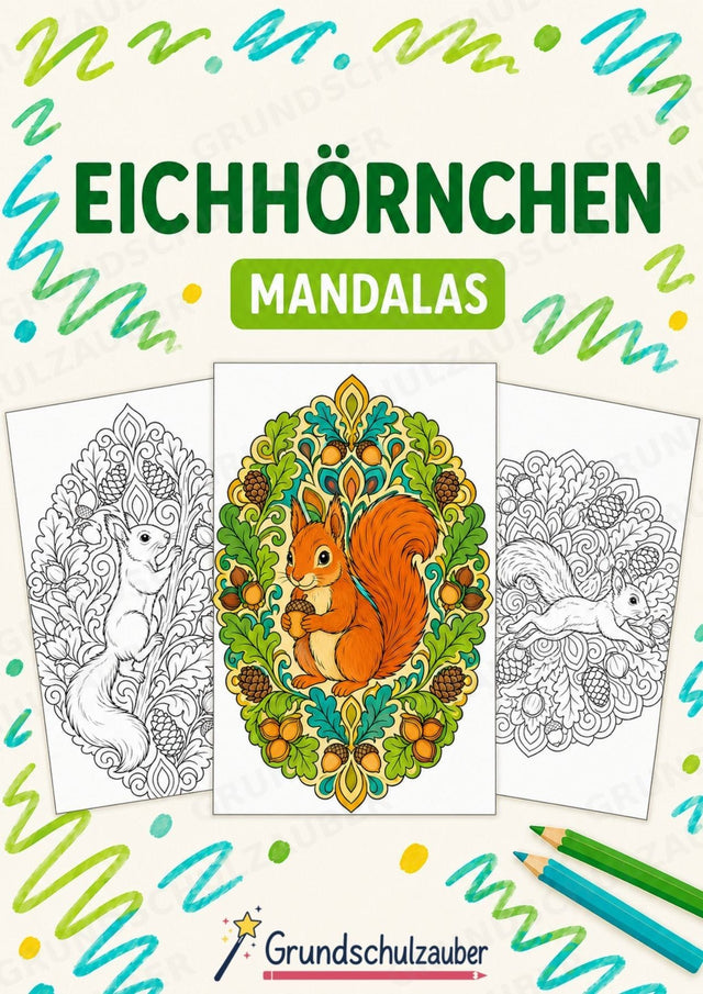 Eichhörnchen Mandalas Ausmalbilder – Tiere – 15 Malvorlagen – Cover