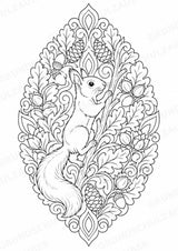 Eichhörnchen Mandalas Ausmalbilder – Tiere – 15 Malvorlagen – Materialseite 3