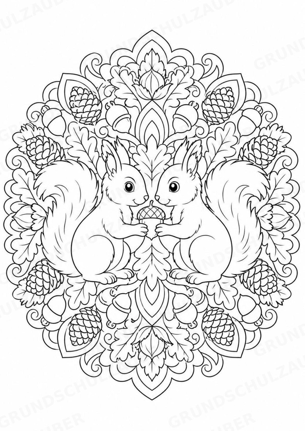 Eichhörnchen Mandalas Ausmalbilder – Tiere – 15 Malvorlagen – Materialseite 11