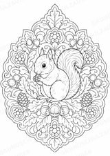 Eichhörnchen Mandalas Ausmalbilder – Tiere – 15 Malvorlagen – Materialseite 12