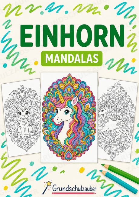 Einhorn Mandalas Ausmalbilder – Märchen – 15 Malvorlagen – Cover