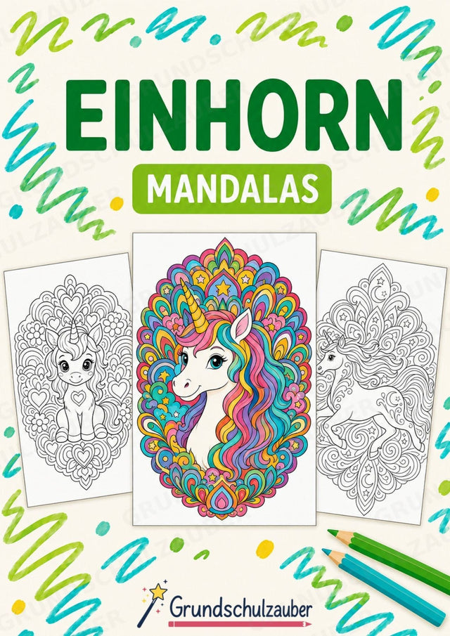 Einhorn Mandalas Ausmalbilder – Märchen – 15 Malvorlagen – Cover
