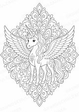 Einhorn Mandalas Ausmalbilder – Märchen – 15 Malvorlagen – Materialseite 10