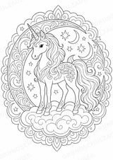 Einhorn Mandalas Ausmalbilder – Märchen – 15 Malvorlagen – Materialseite 11