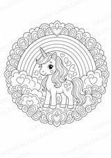 Einhorn Mandalas Ausmalbilder – Märchen – 15 Malvorlagen – Materialseite 15