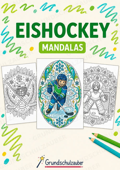 Eishockey Mandalas Ausmalbilder – Sport – 15 Malvorlagen – Cover