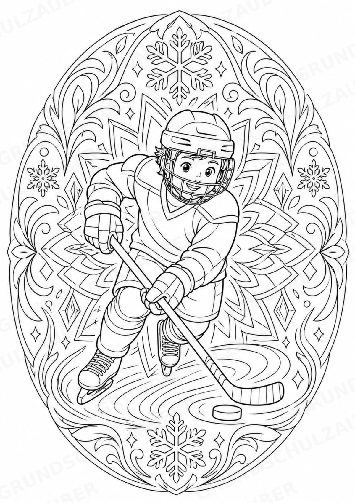 Eishockey Mandalas Ausmalbilder – Sport – 15 Malvorlagen – Materialseite 2