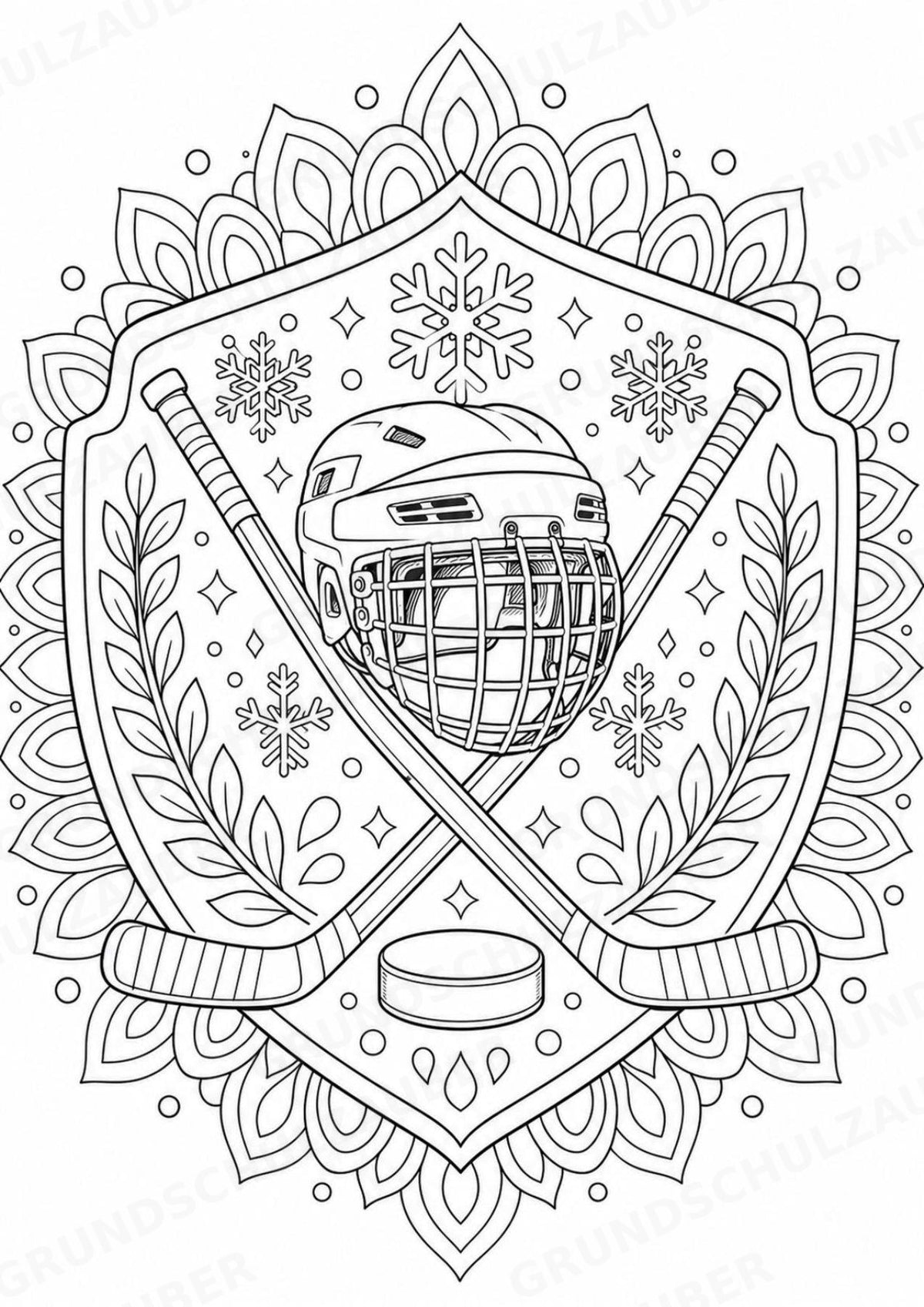 Eishockey Mandalas Ausmalbilder – Sport – 15 Malvorlagen – Materialseite 3