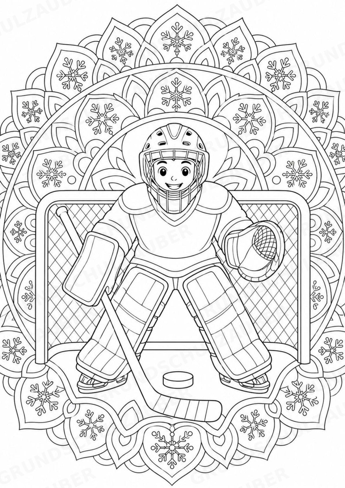 Eishockey Mandalas Ausmalbilder – Sport – 15 Malvorlagen – Materialseite 4
