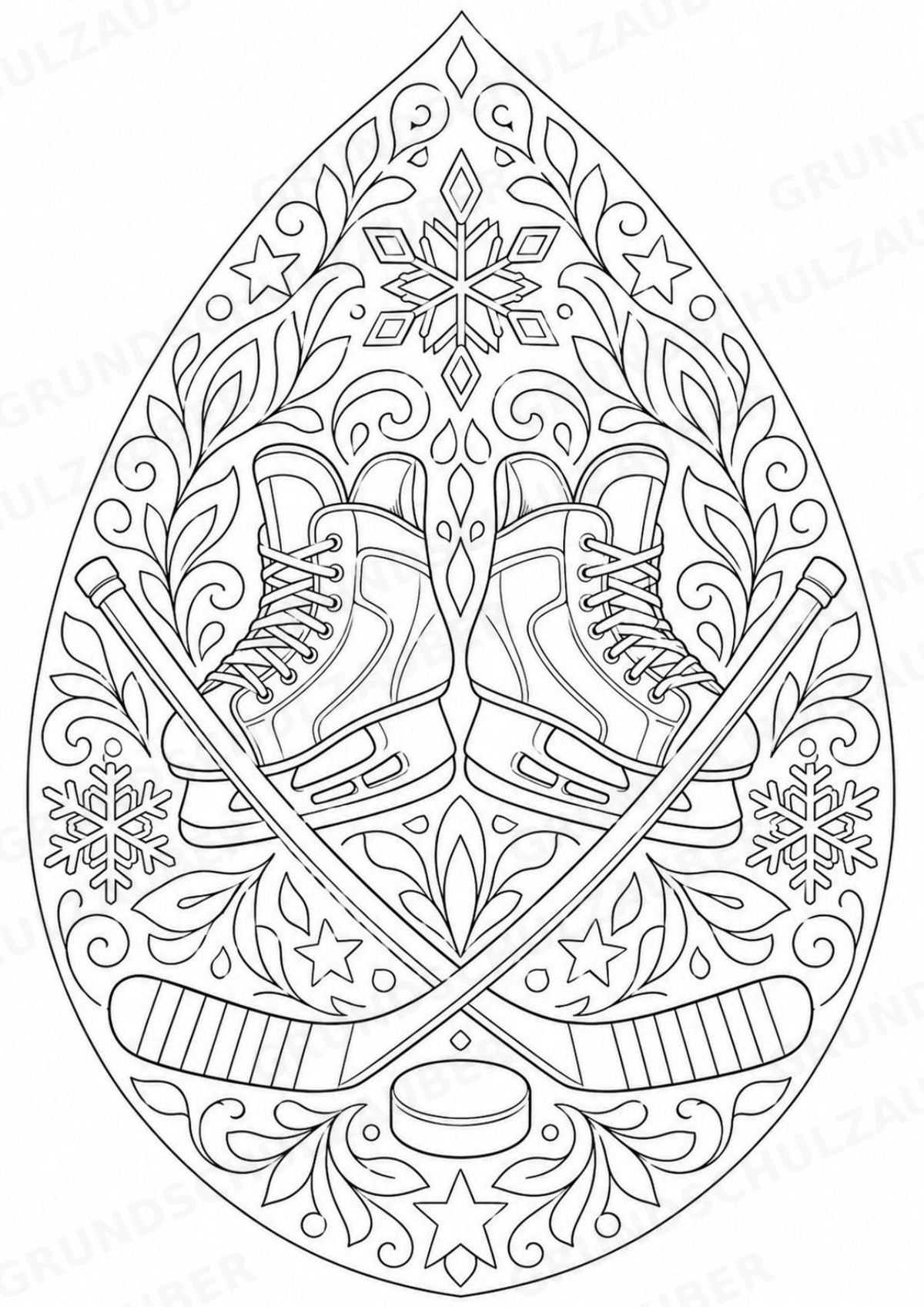 Eishockey Mandalas Ausmalbilder – Sport – 15 Malvorlagen – Materialseite 5
