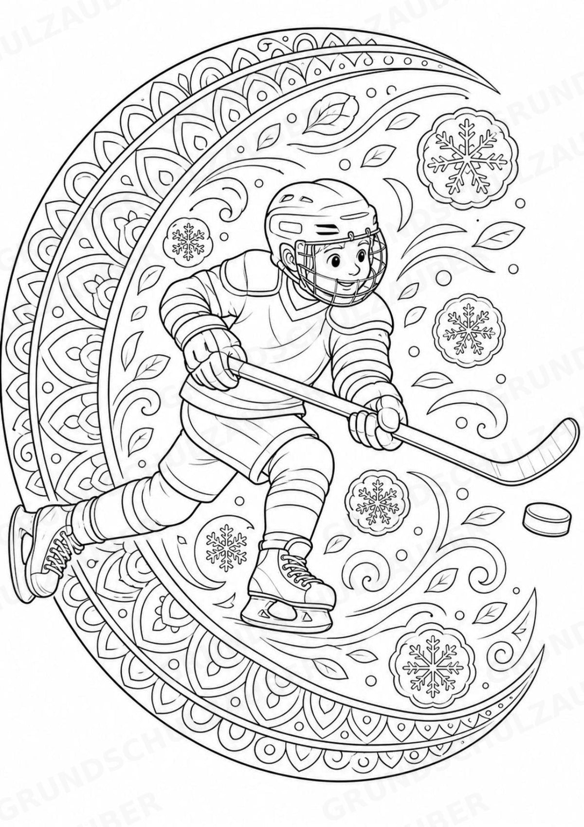 Eishockey Mandalas Ausmalbilder – Sport – 15 Malvorlagen – Materialseite 6