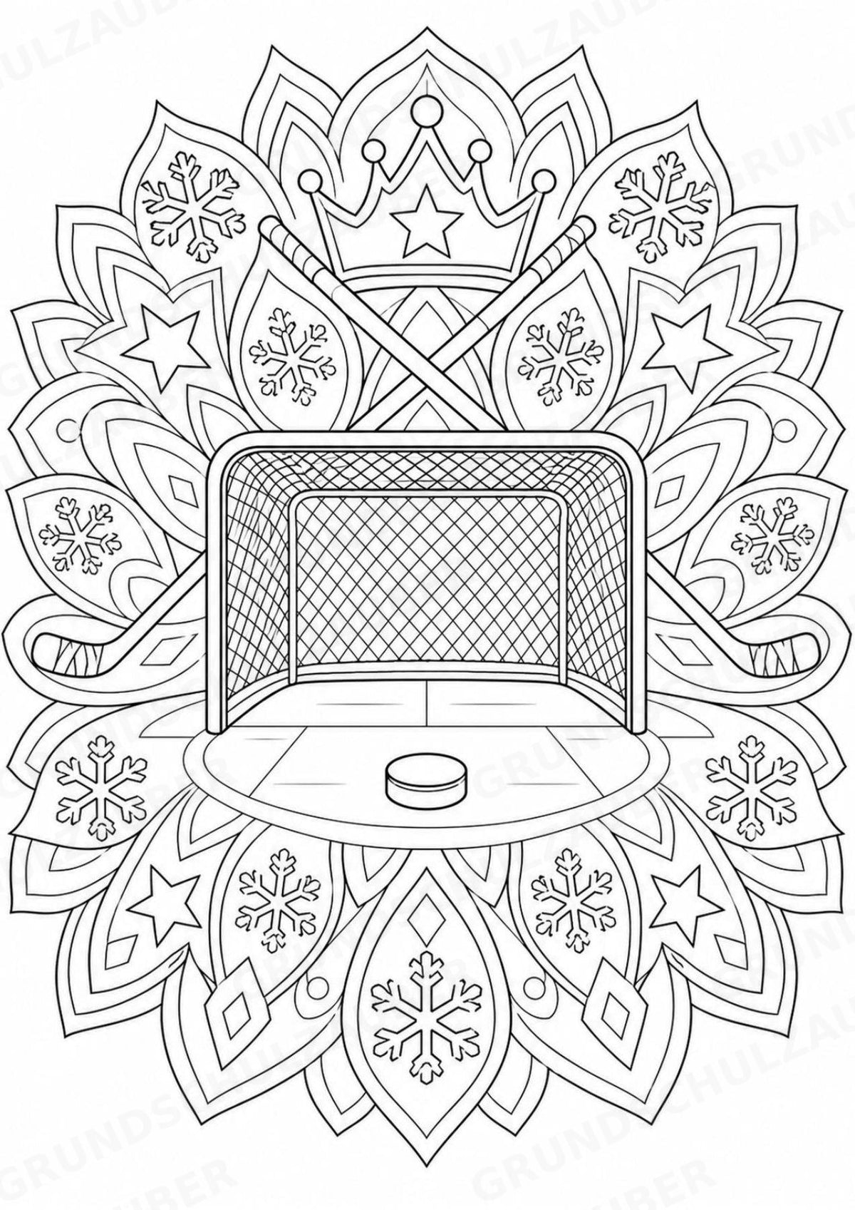 Eishockey Mandalas Ausmalbilder – Sport – 15 Malvorlagen – Materialseite 7